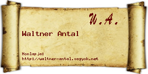 Waltner Antal névjegykártya
